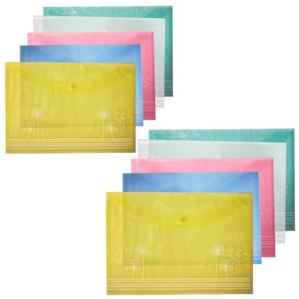 Shuban 20 Pcs Clear Envelopes with Snap Button Closure